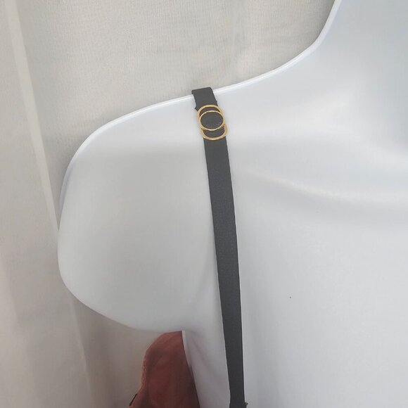 Lela Rose Salmon Black Lace Cropped Tank Top Corset Back Boho Goth Gypsy 18/20 - Picture 3 of 11